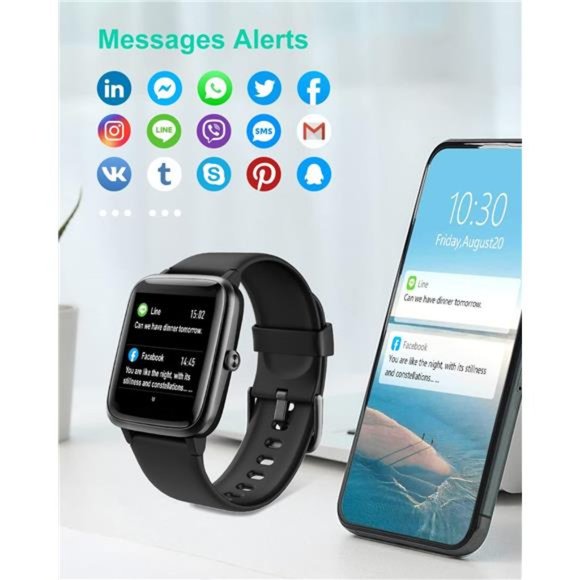 Smart Watch for iOS and Android Phones, Watches for Men Women IP68 Waterproof - Picture 3 of 6